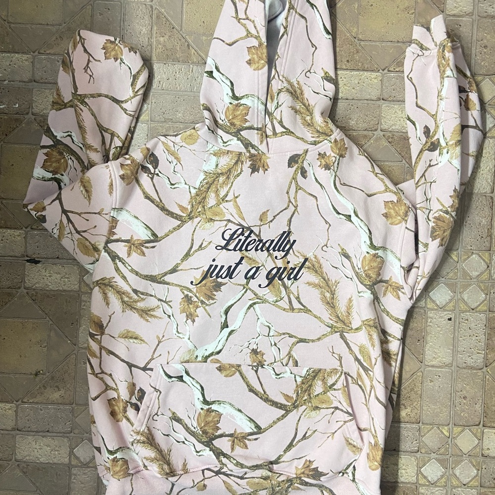 Literally Just a Girl Pink Camo Hoodie
